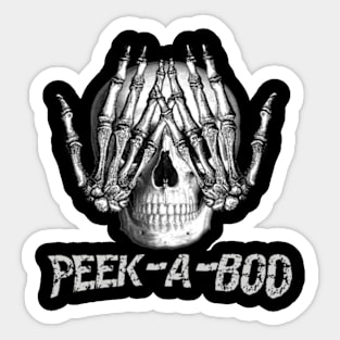 Peek A Boo Spooky Halloween Skull Sticker